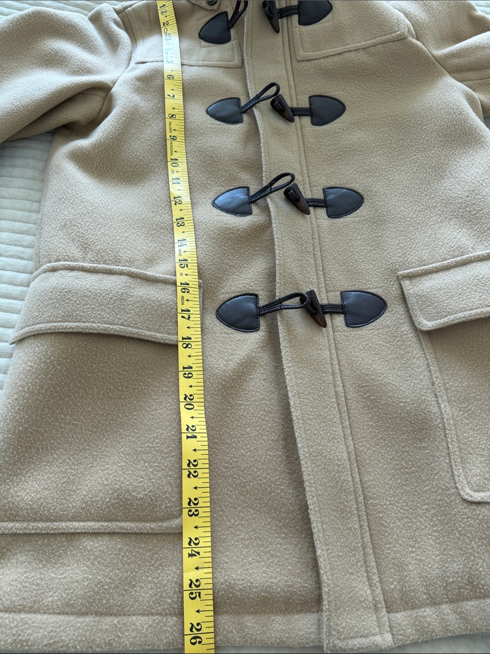 Brooks Brothers Camel Tan Wool Toggle Coat with Hood Size 12. Trench coat 🧥 - Picture 10 of 16